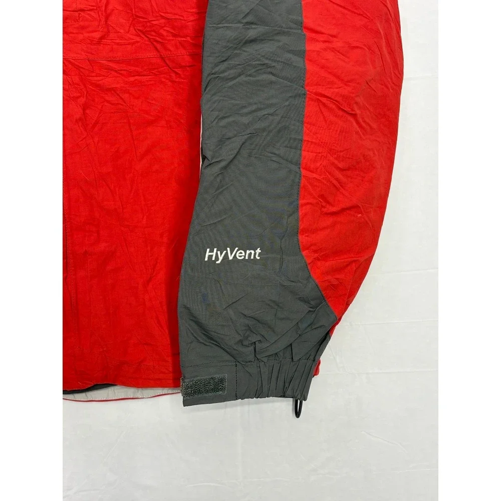The North Face‎ Hyvent Parka Jacket Mens Red Black Full Zip Waterproof Outdoor L